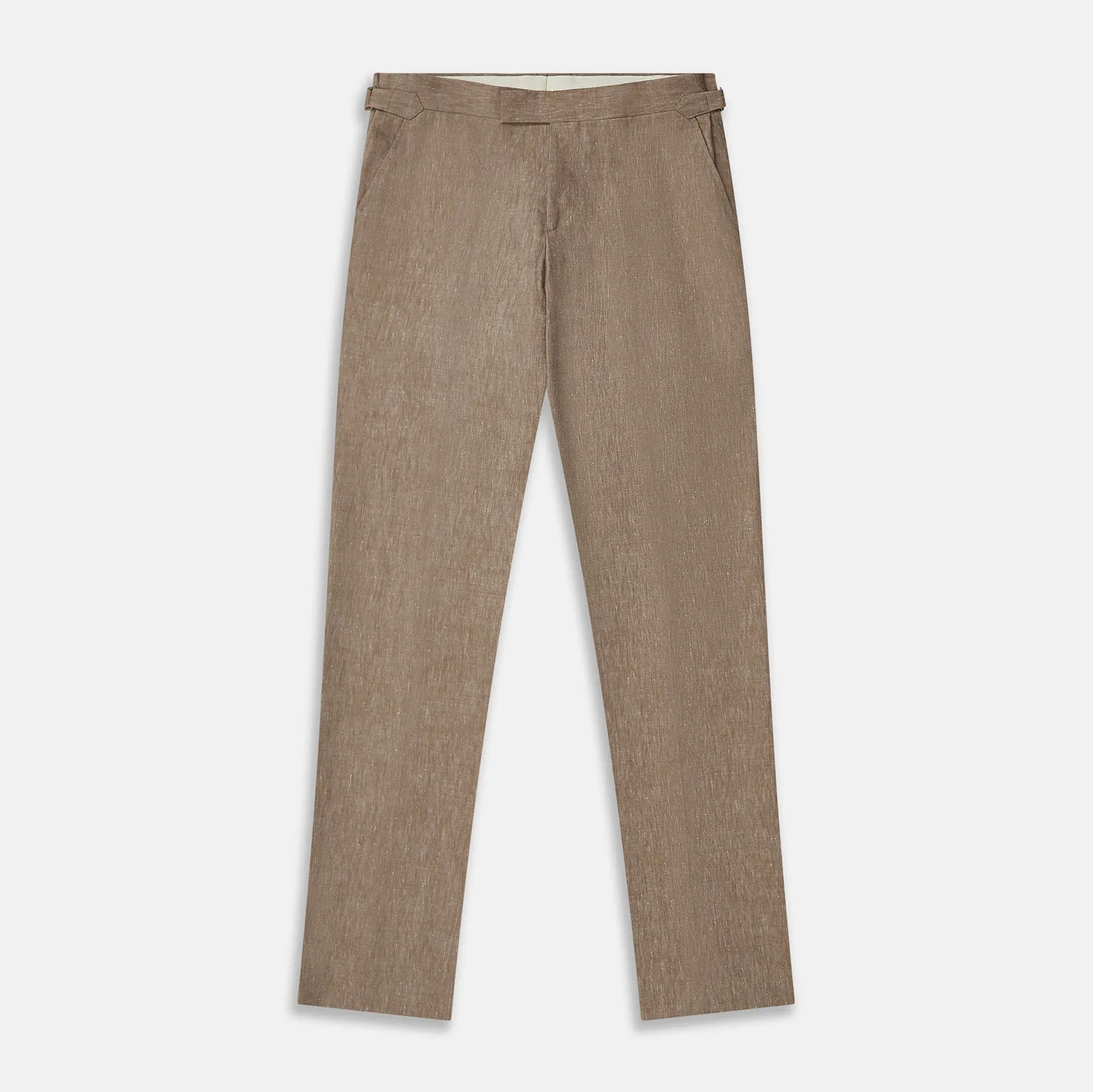 Beige Wool and Linen Blend Jonathan Trouser