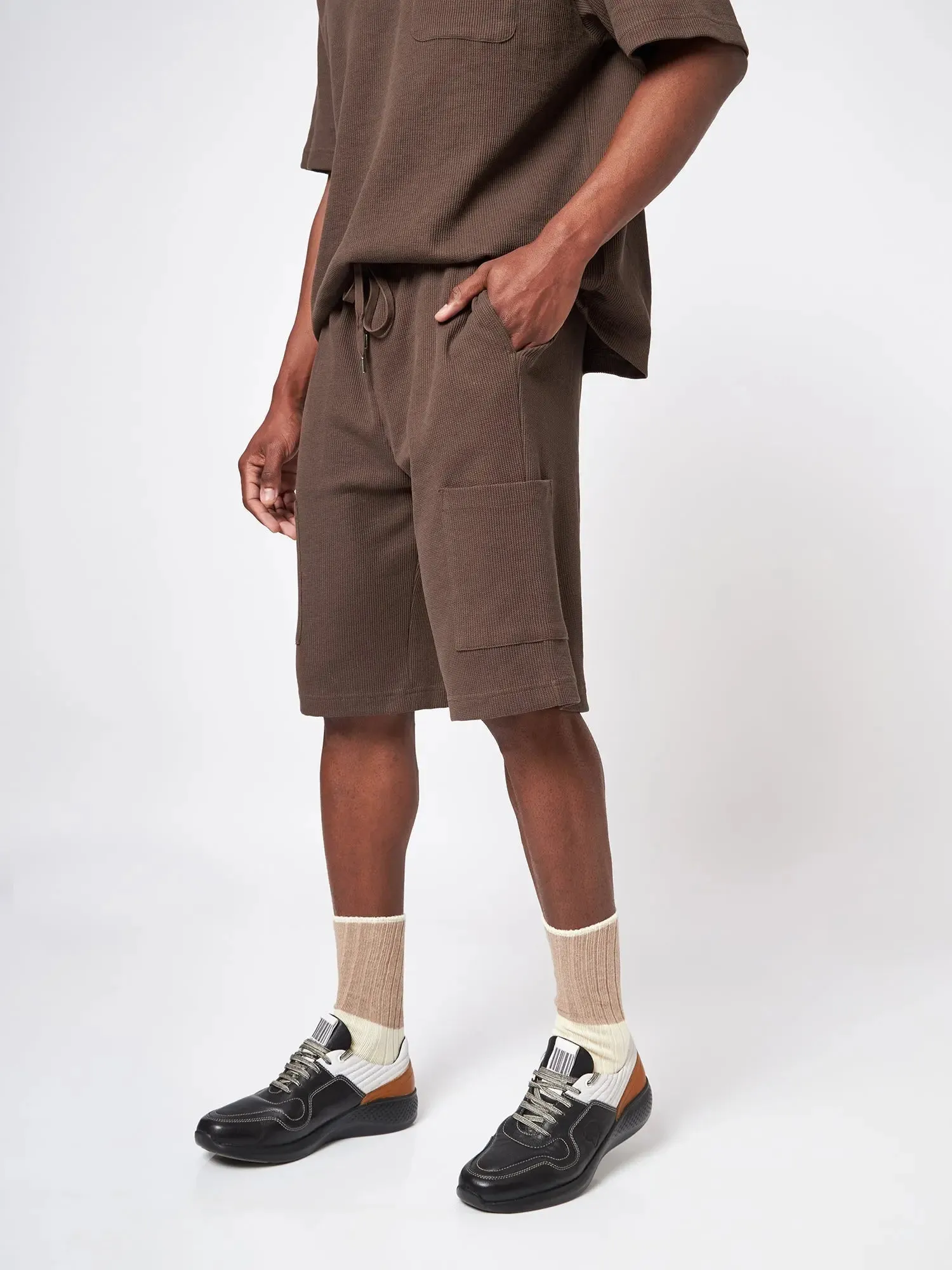 Belgium Brown Waffle Shorts