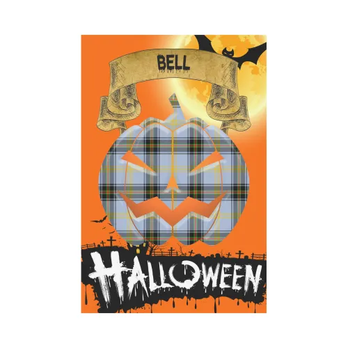 Bell of the Borders Tartan Jack O' Lantern Garden Flag / Halloween Home Decor NN4