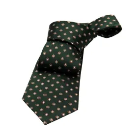 Beverly Foulard Silk Tie, Olive Green / Brown