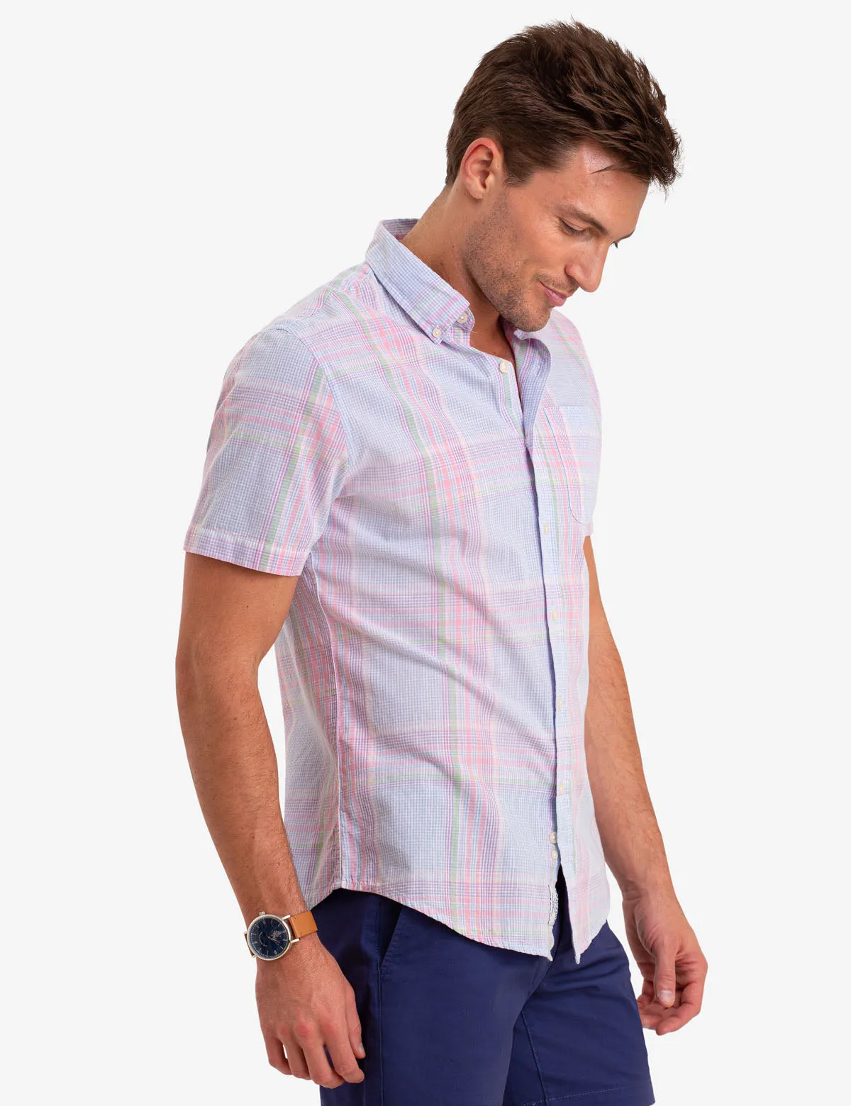 BIG PLAID SHORT SLEEVE SHIRT