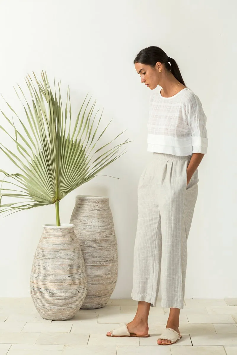 Bird & kite - Angelo Pants - Natural Woven Stripe