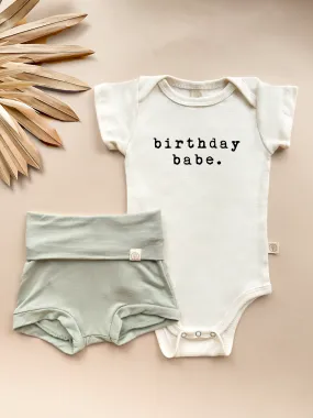 Birthday Babe -  Bundle Sage Bloomers Outfit Set