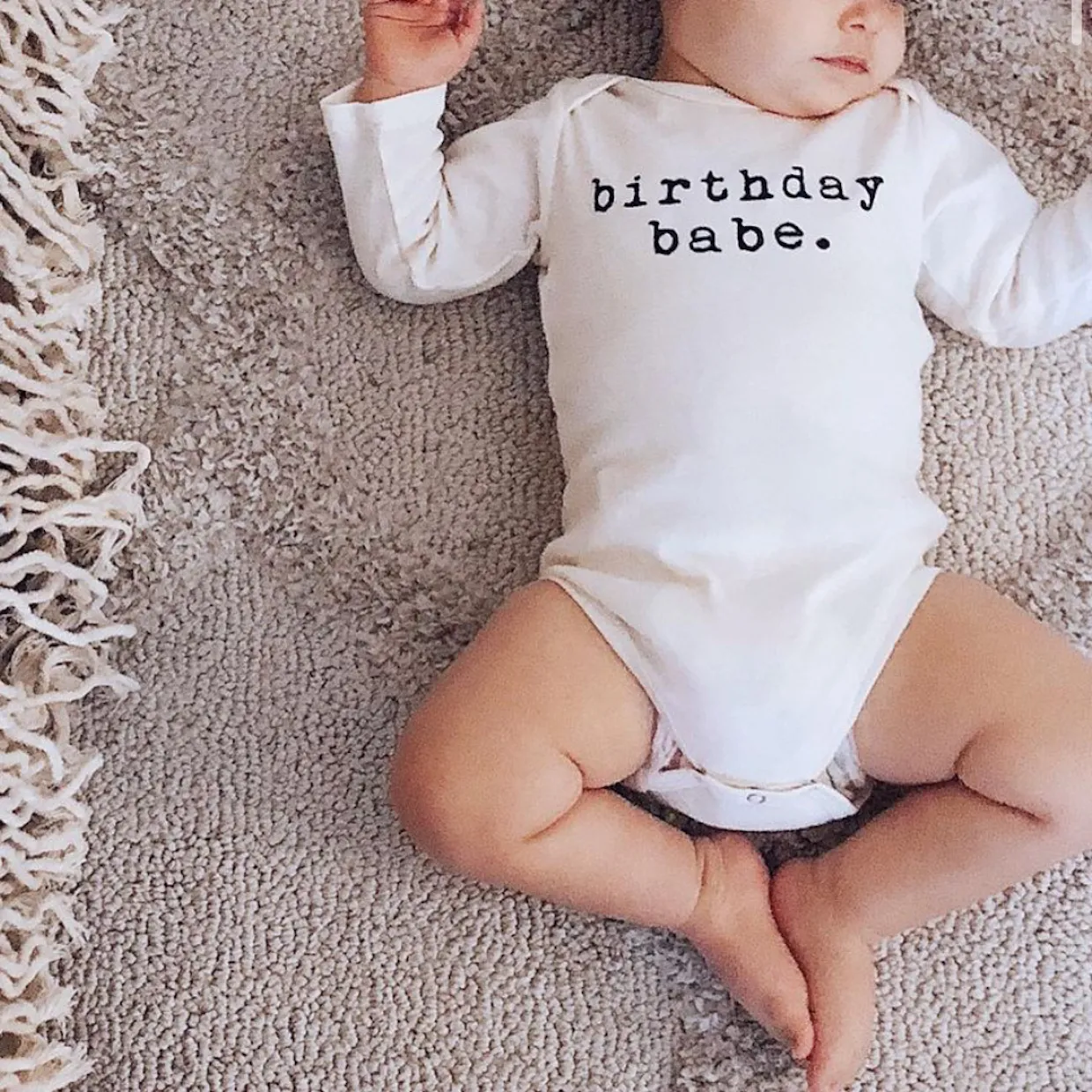 Birthday Babe - Long Sleeve Organic Cotton Bodysuit