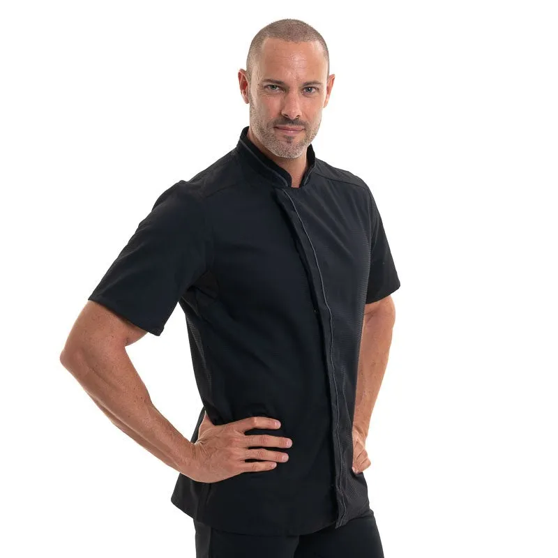 Black Aguila Breathable Short Sleeve Chef Coat - ROBUR