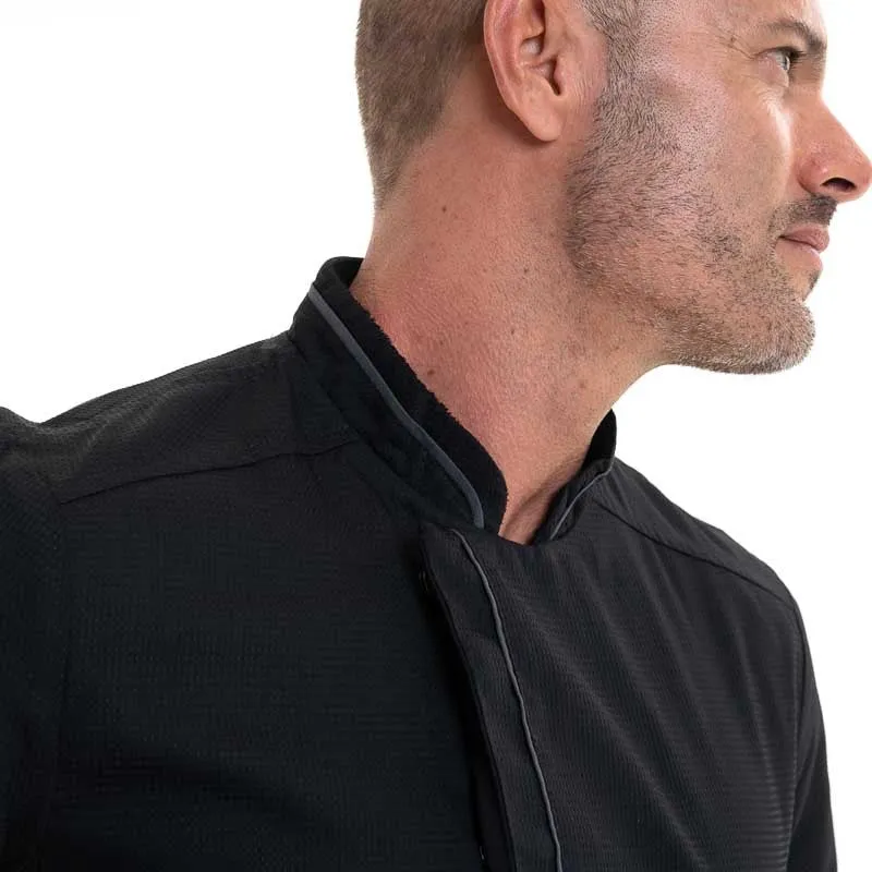 Black Aguila Breathable Short Sleeve Chef Coat - ROBUR