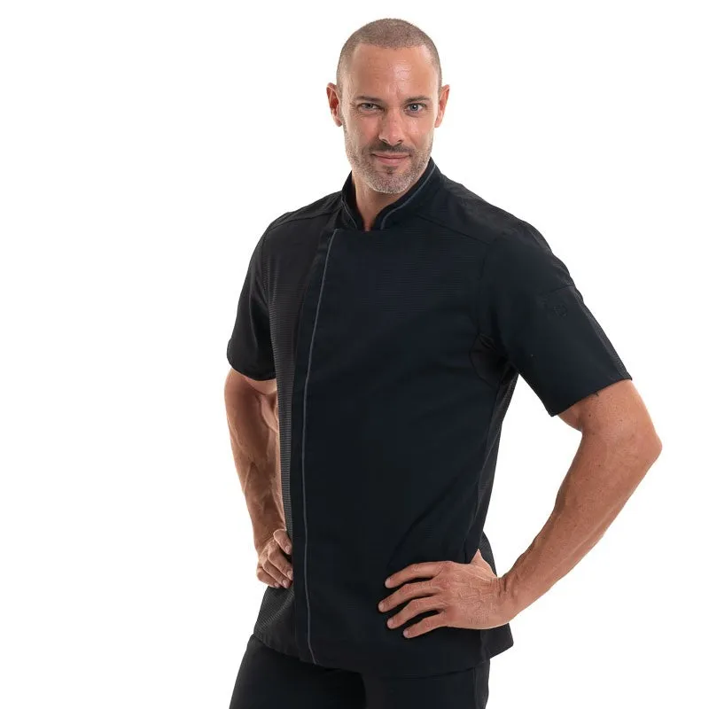 Black Aguila Breathable Short Sleeve Chef Coat - ROBUR