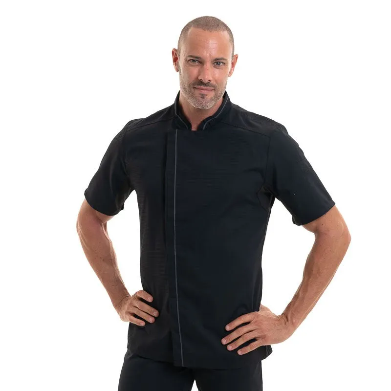 Black Aguila Breathable Short Sleeve Chef Coat - ROBUR