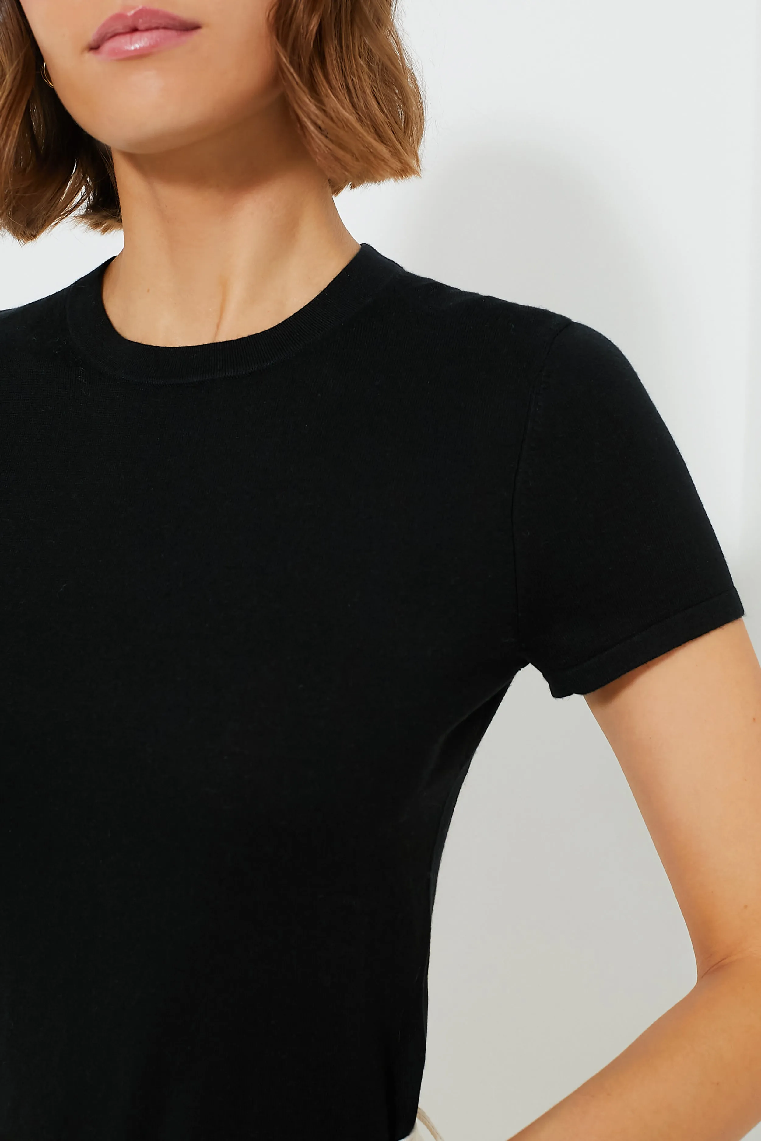 Black Cashmere Silk Blend Katie Tee