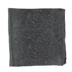 Black Floral Silk Wild Rag