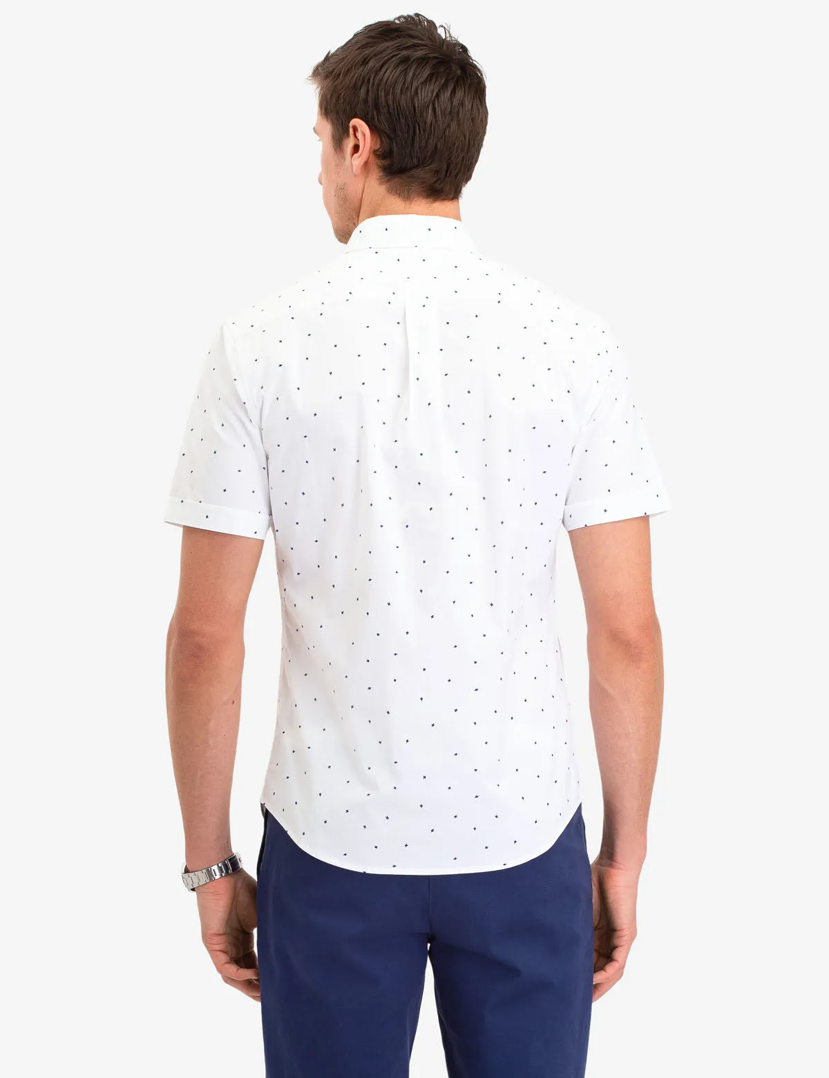 BLACK MALLET DOT PRINT SHORT SLEEVE SHIRT