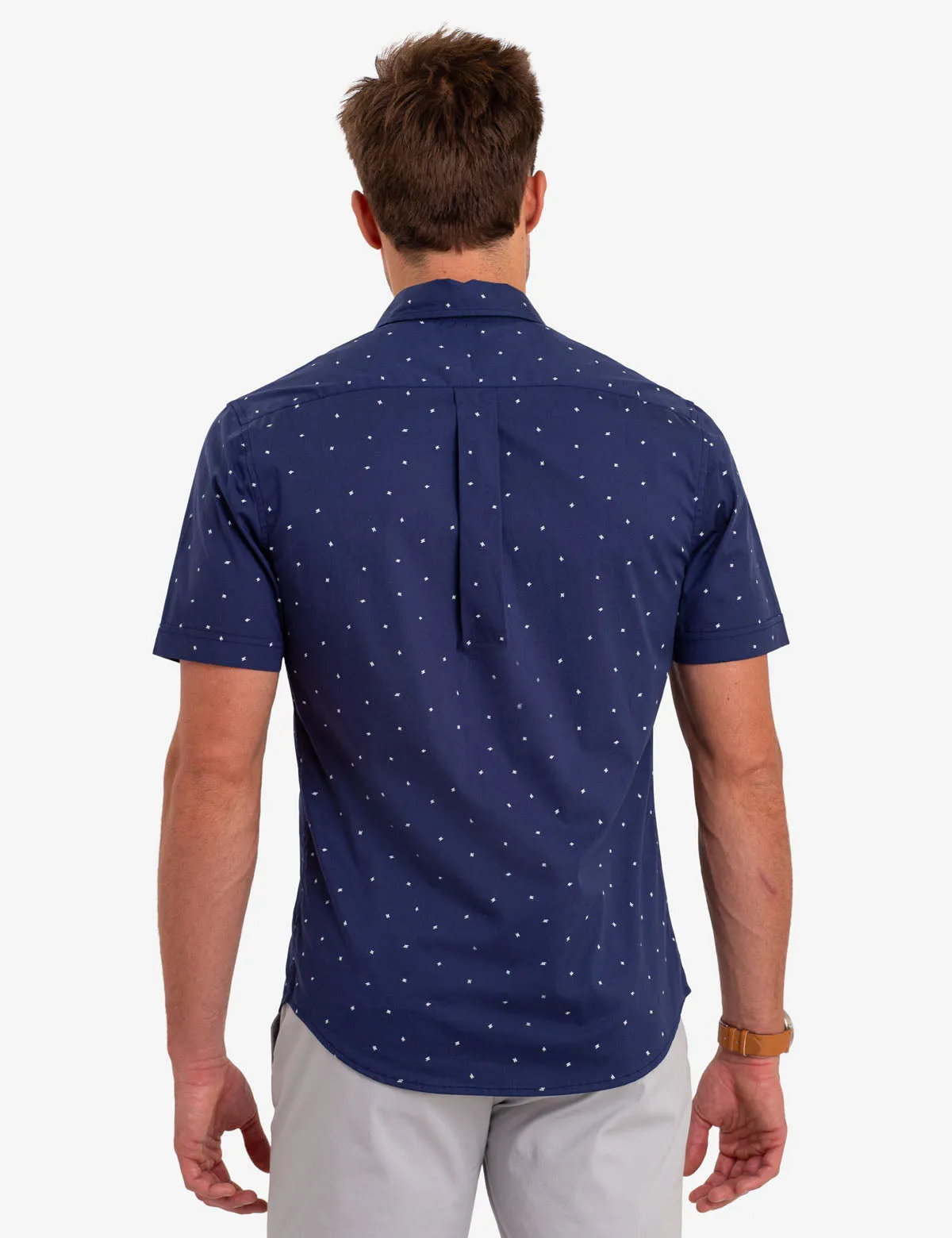 BLACK MALLET DOT PRINT SHORT SLEEVE SHIRT