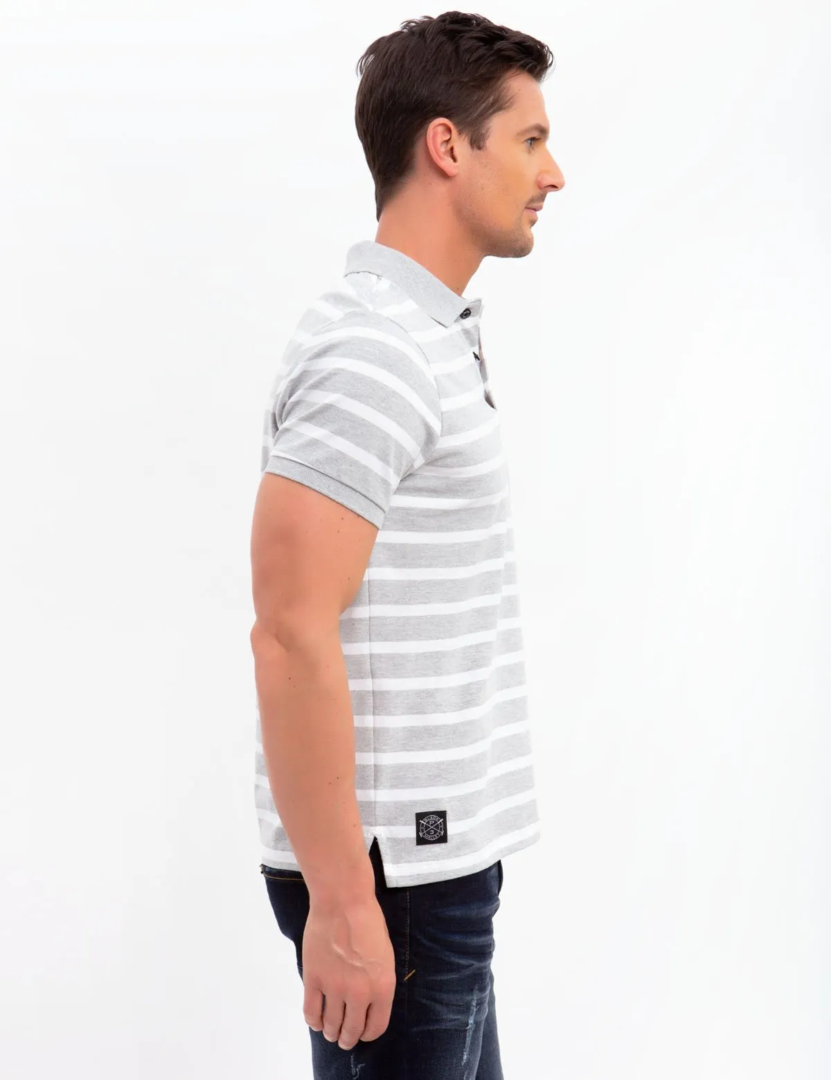 BLACK MALLET STRIPED POLO SHIRT