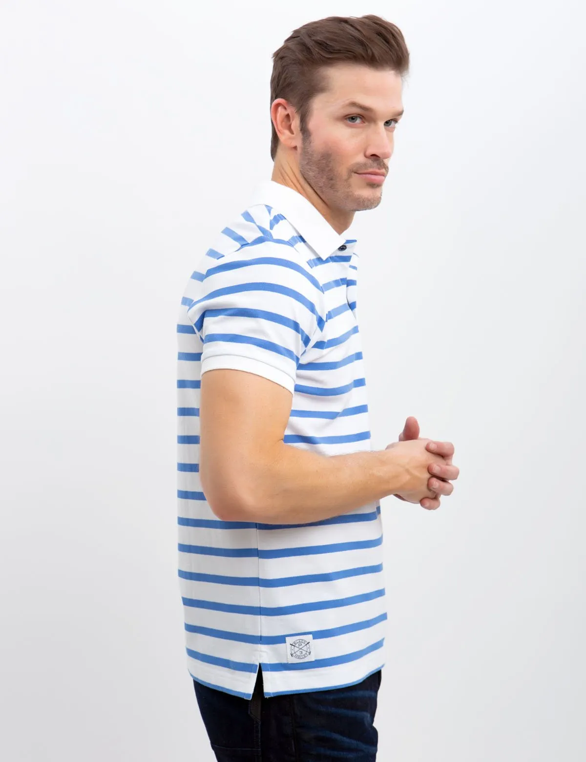 BLACK MALLET STRIPED POLO SHIRT