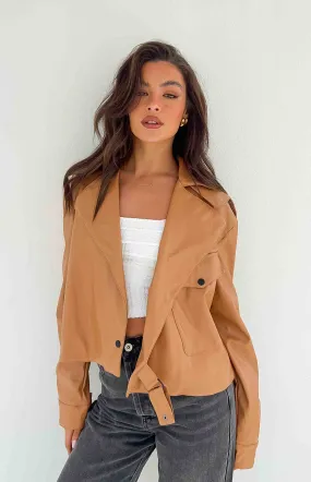 Blaze Bolt Tan PU Leather Jacket