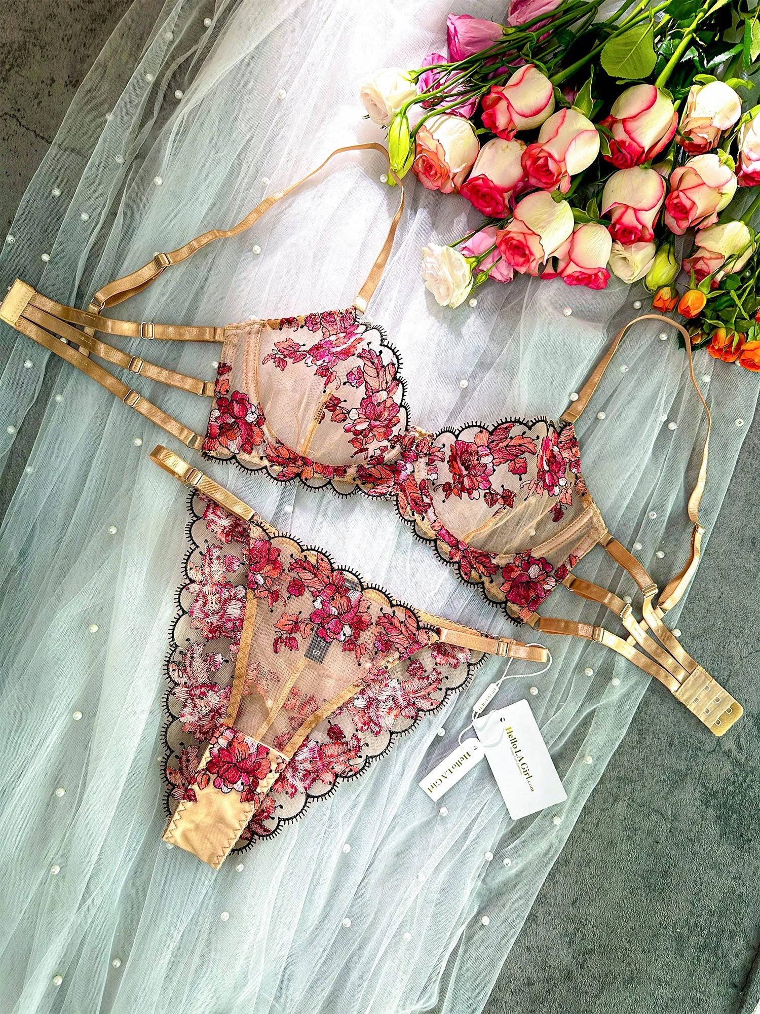 Blossom Elegance Lace Lingerie Set