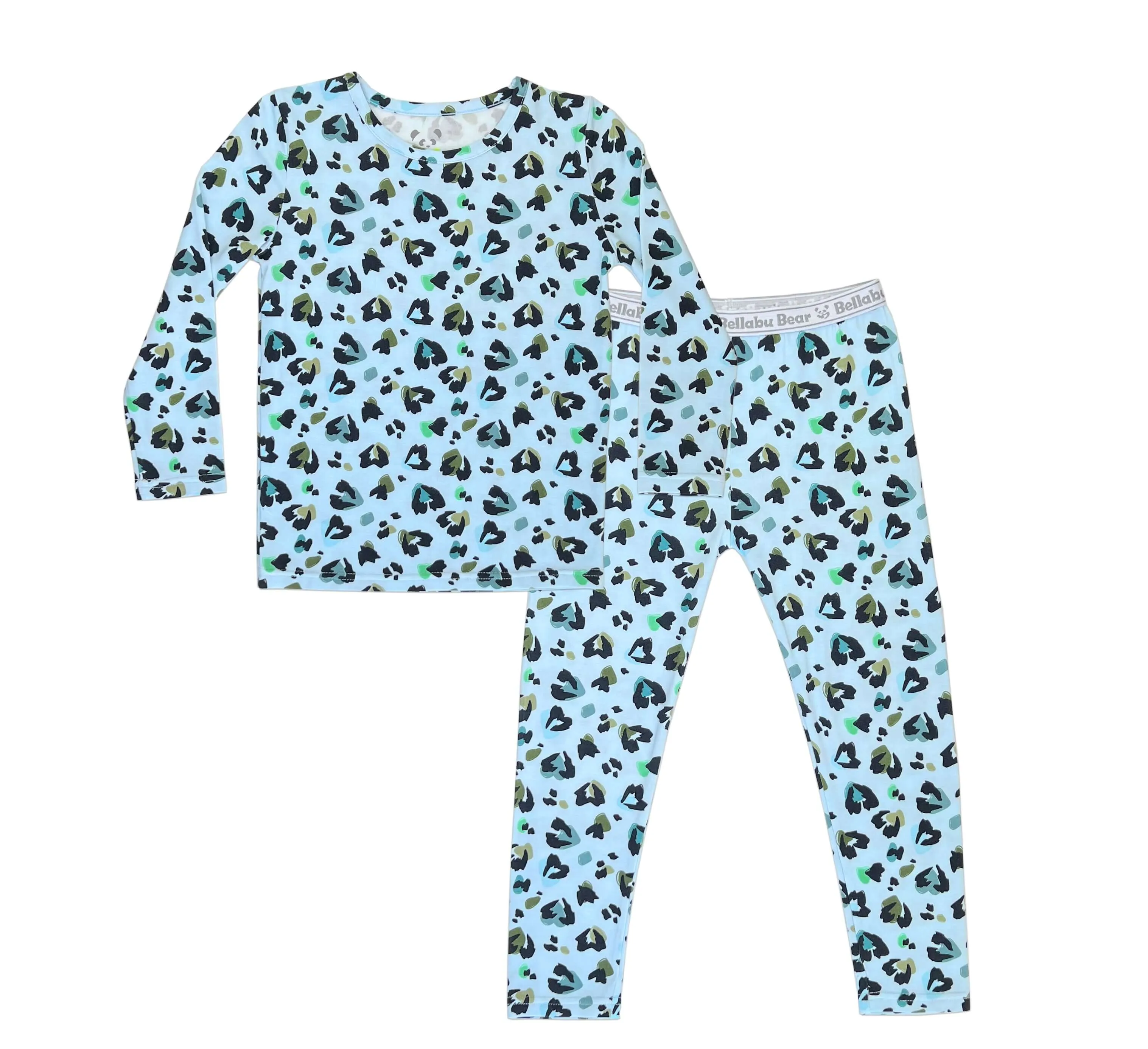 Blue Leopard Kids Bamboo Pajamas