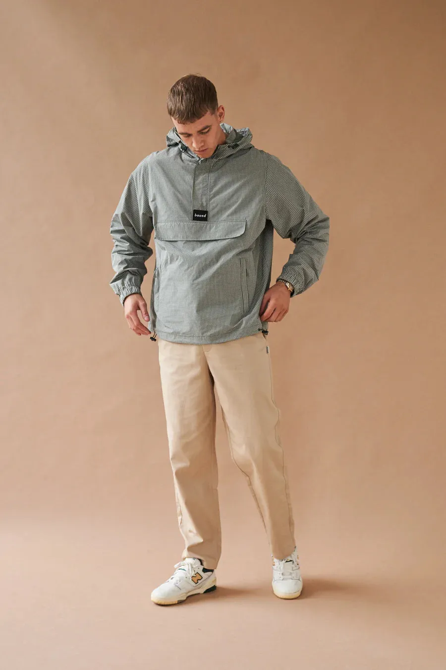 bound 'Hessle' Check Smock - Olive Green