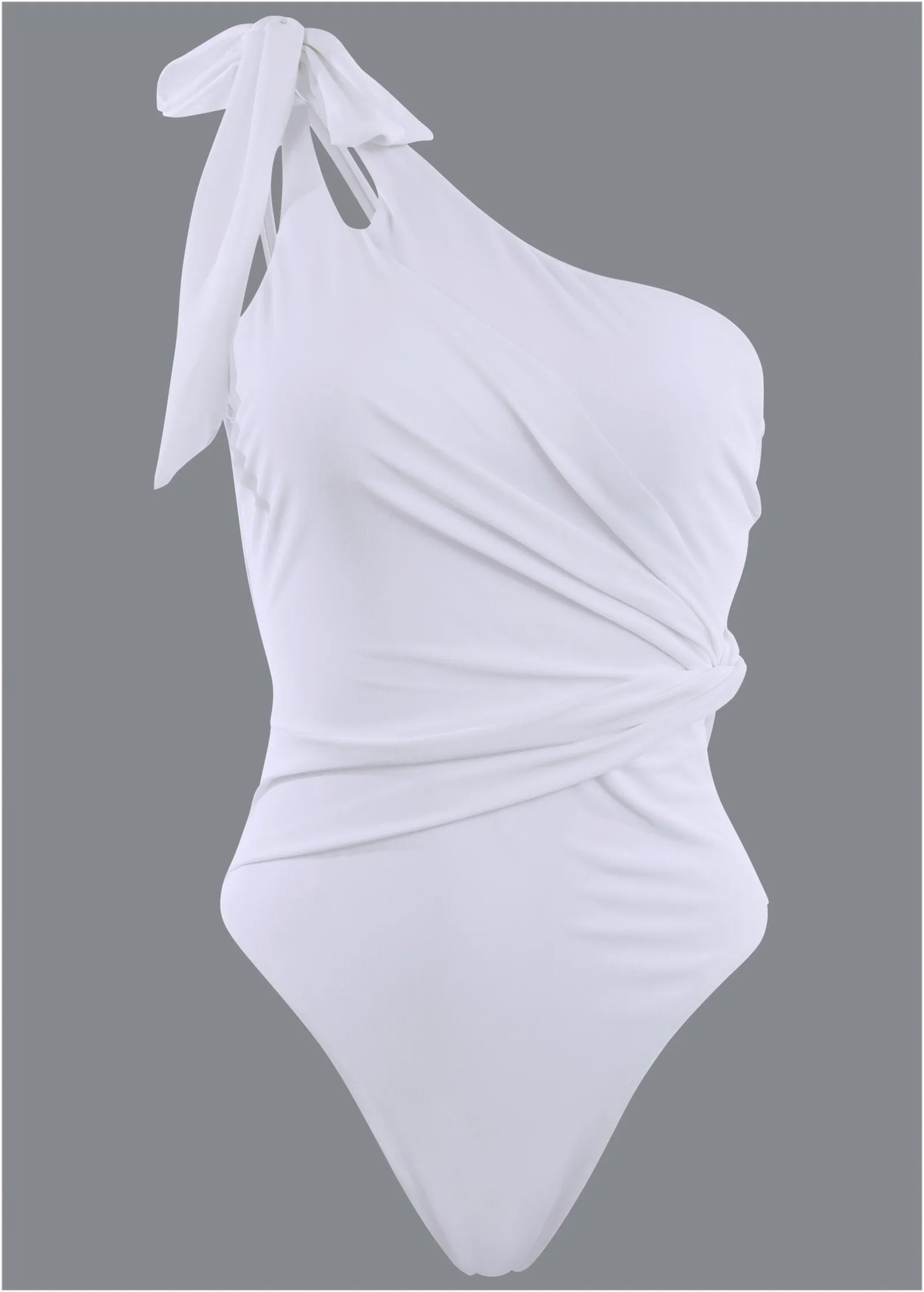 Bow Detail One Piece - Pearl White