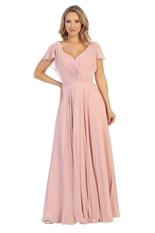 Bridesmaid Formal Prom Dress Butterfly shoulder