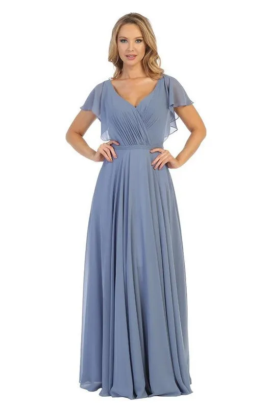 Bridesmaid Formal Prom Dress Butterfly shoulder