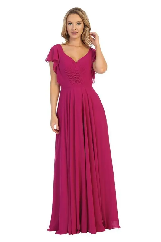 Bridesmaid Formal Prom Dress Butterfly shoulder