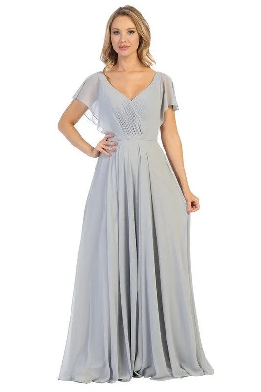 Bridesmaid Formal Prom Dress Butterfly shoulder