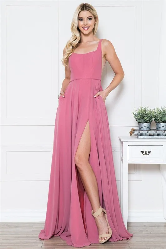 Bridesmaid Formal Prom Dress Shoulder Strap