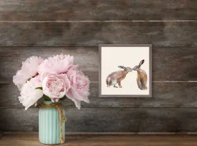 Bunny Kisses Mini Framed Canvas