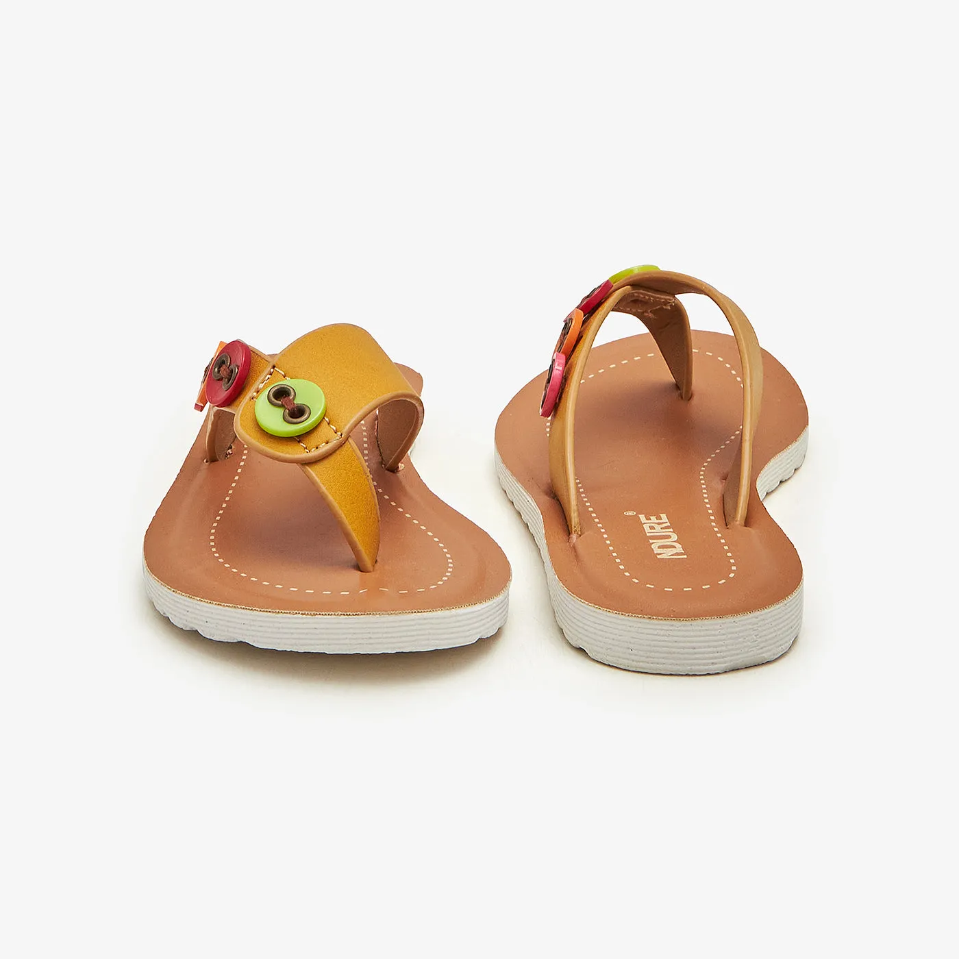 Buttoned Chappals for Girls