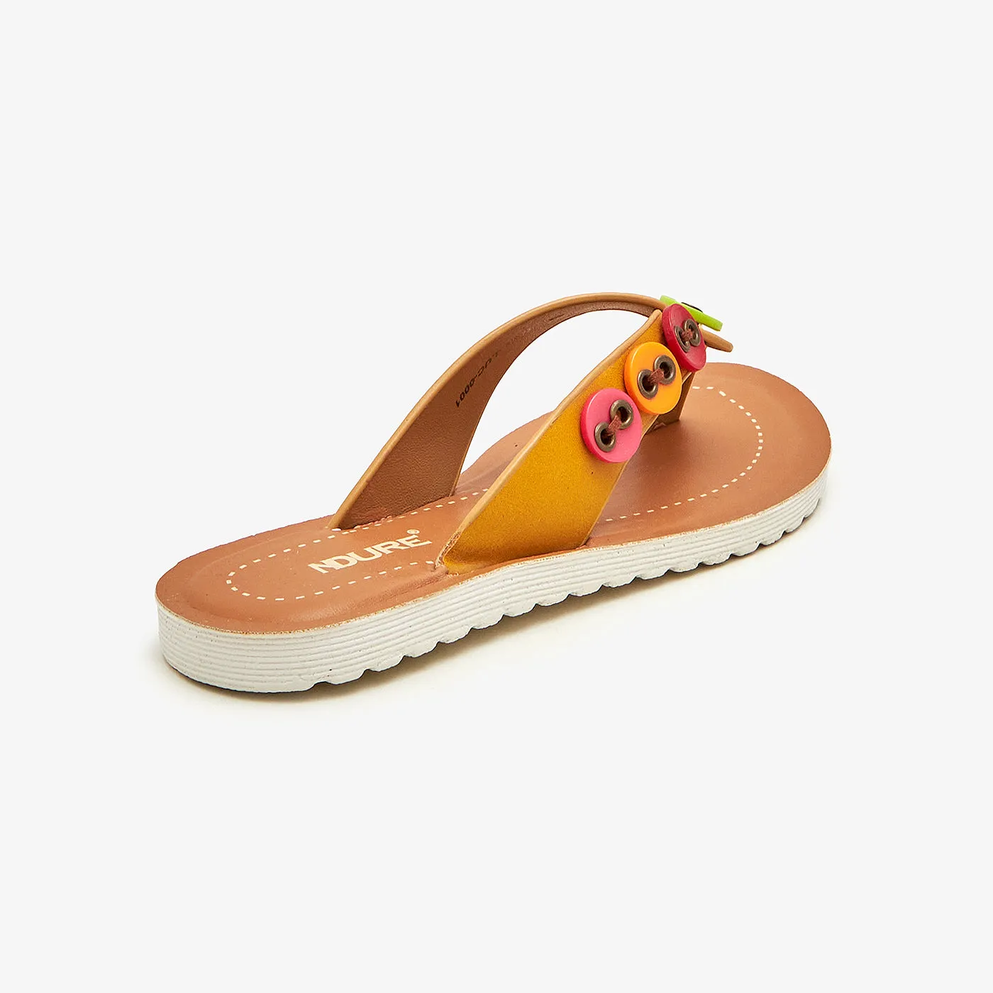 Buttoned Chappals for Girls