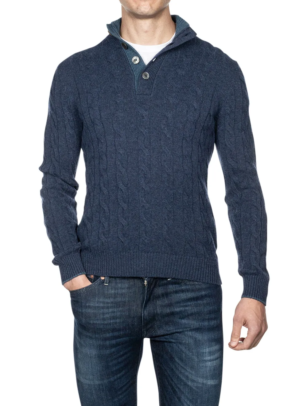 Cable Knit Sweater Blue