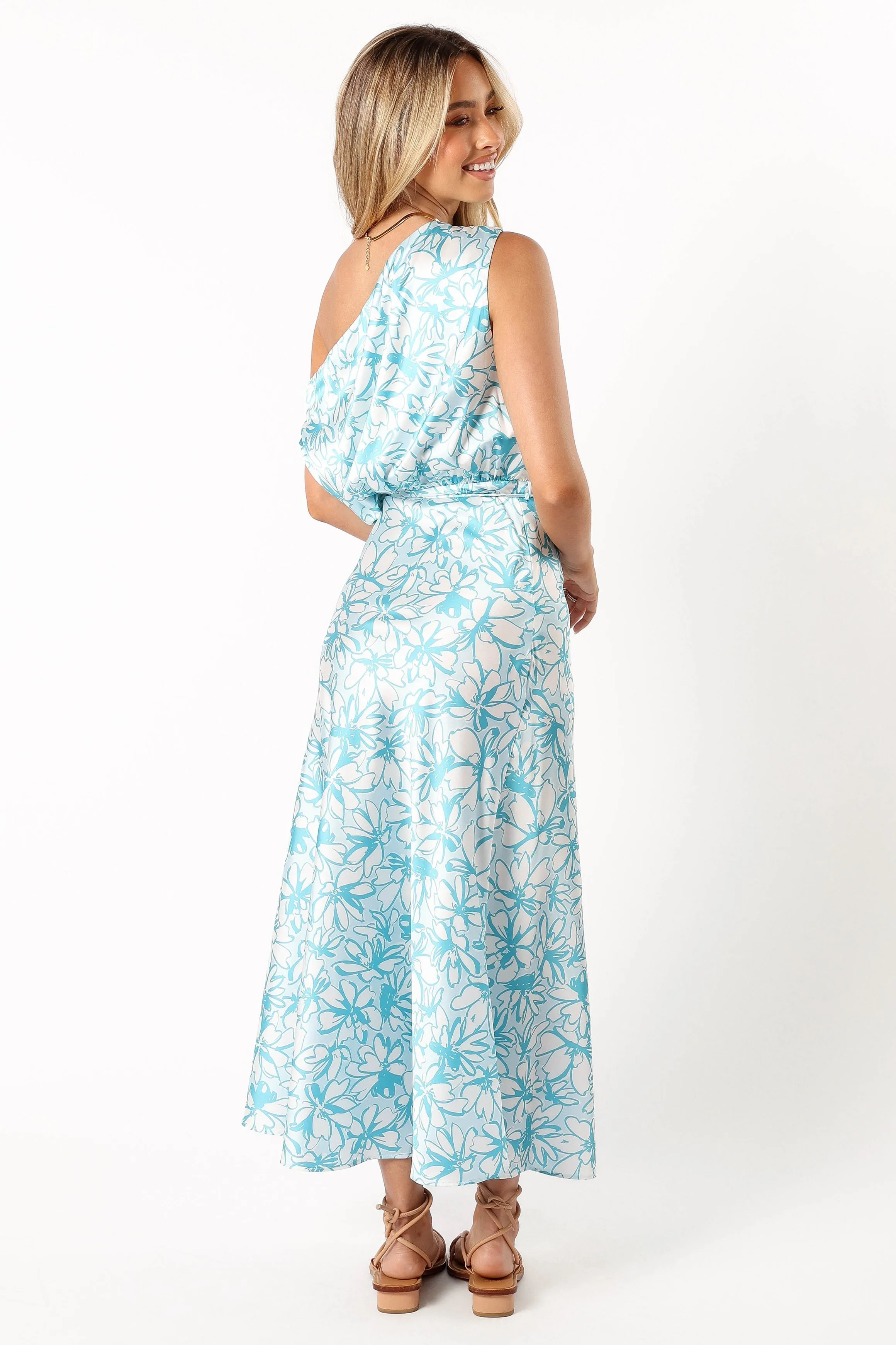 Camden Off Shoulder Maxi Dress - Blue Floral