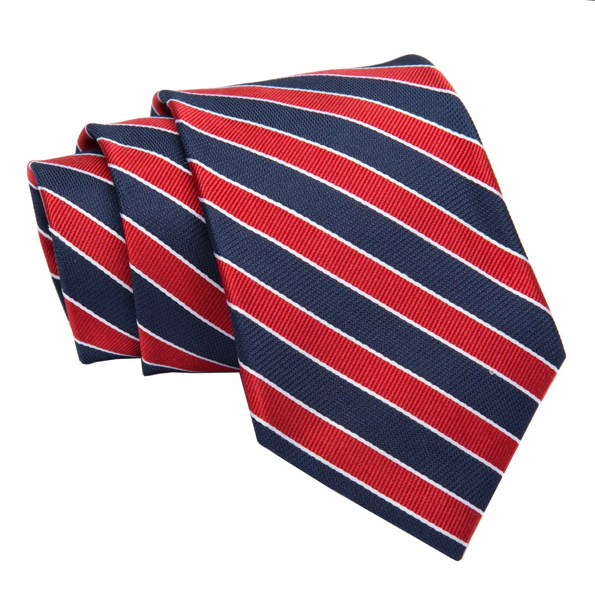 Canterbury Regimental Stripes Silk Tie, Navy / Red