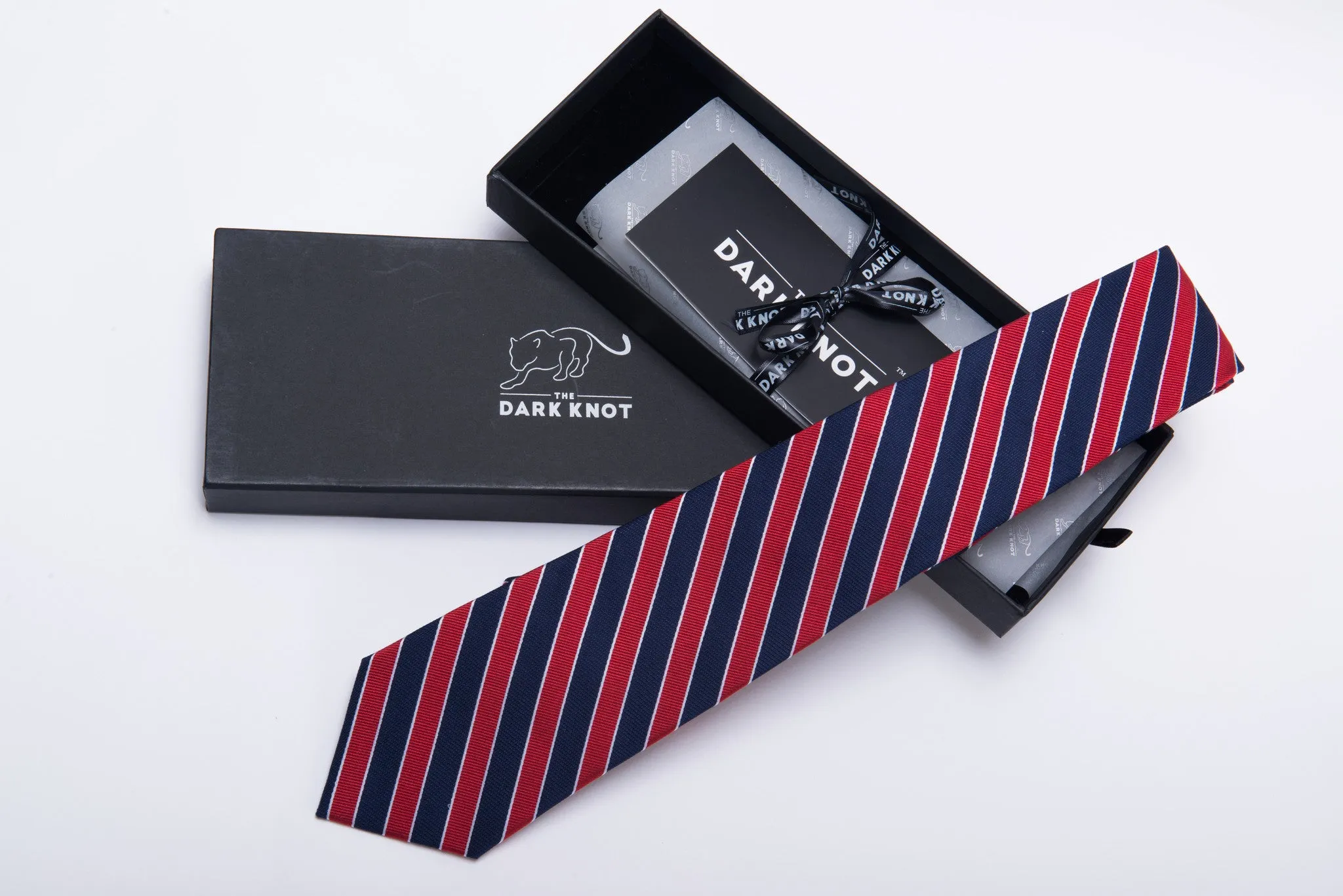 Canterbury Regimental Stripes Silk Tie, Navy / Red