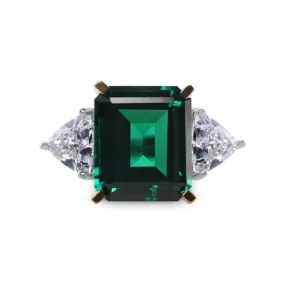 CARAT* London Adila Cocktail Ring Emerald Green