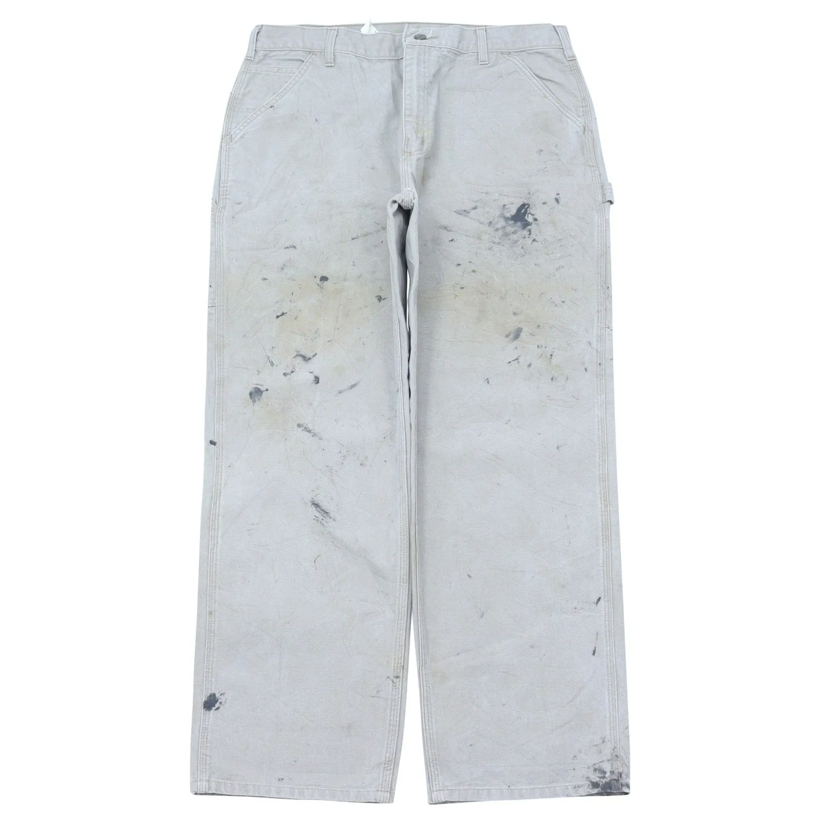 Carhartt Off White Distressed Work Trousers