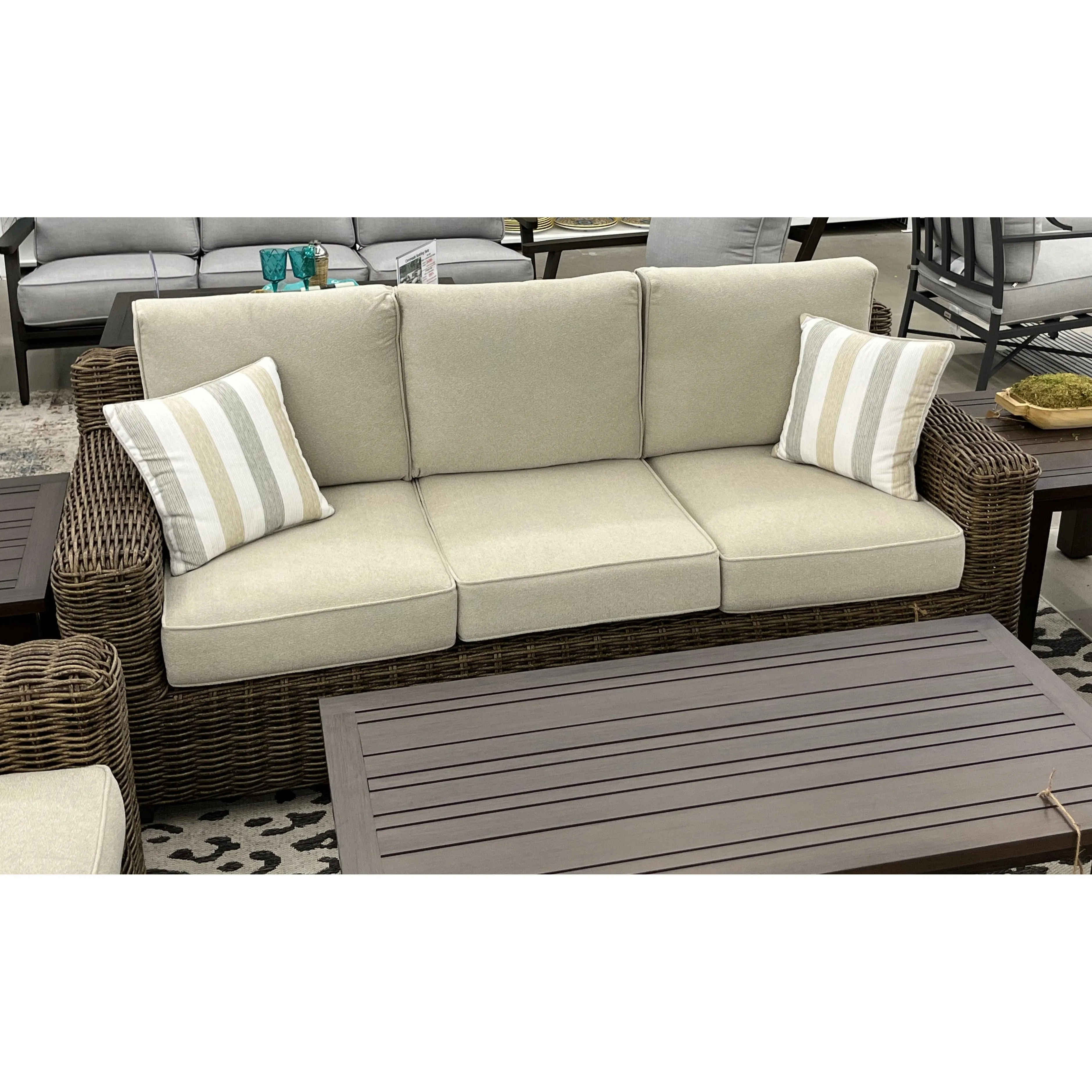 Carmel Brown 87" Outdoor Sofa with LUX Heavy Weave