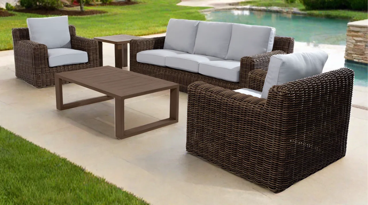 Carmel Brown 87" Outdoor Sofa with LUX Heavy Weave