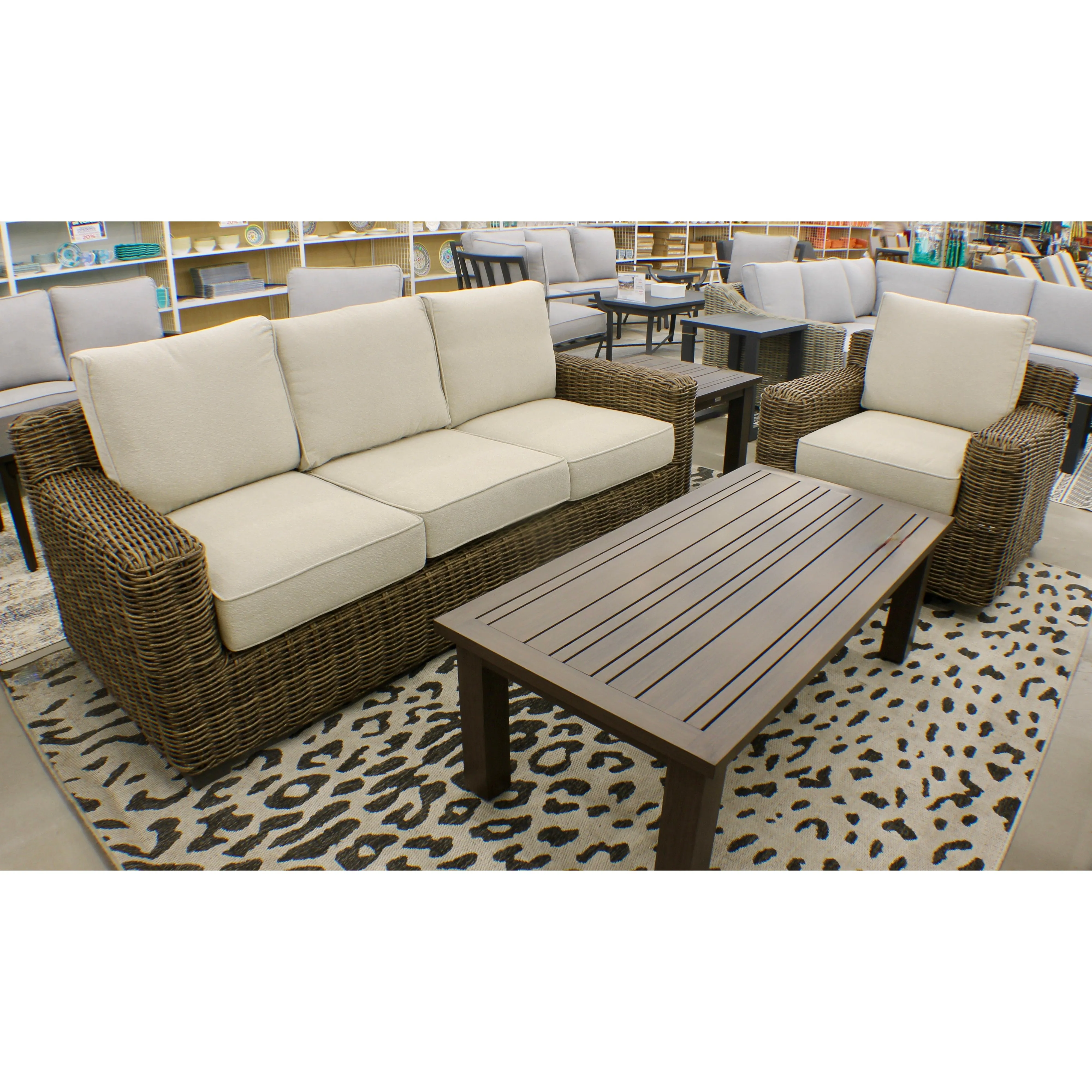 Carmel Brown Outdoor 52" Coffee Table