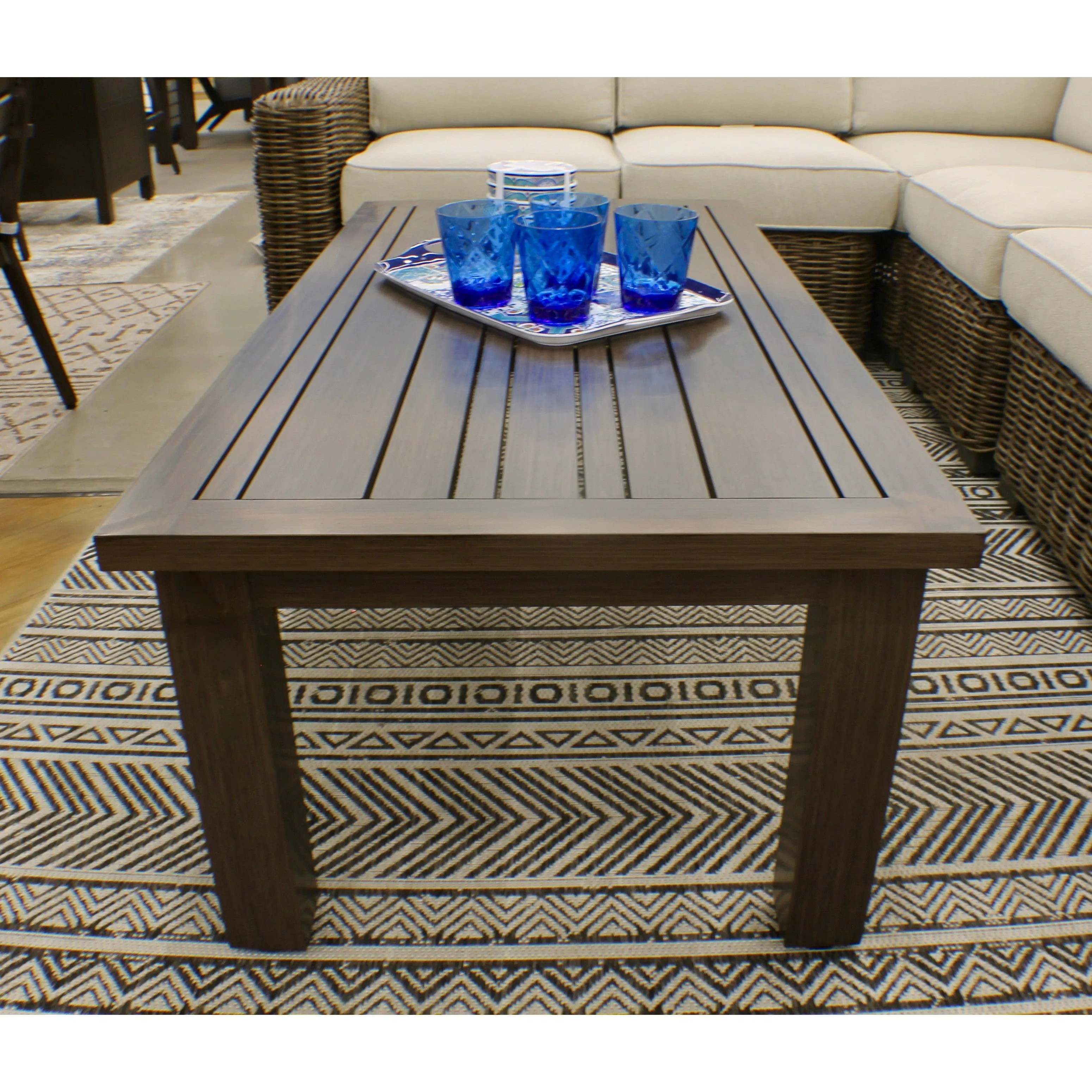 Carmel Brown Outdoor 52" Coffee Table