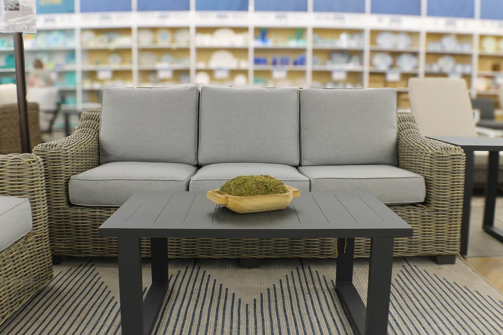 Carmel Natural 87" Outdoor Sofa with LUX Heavy Weave