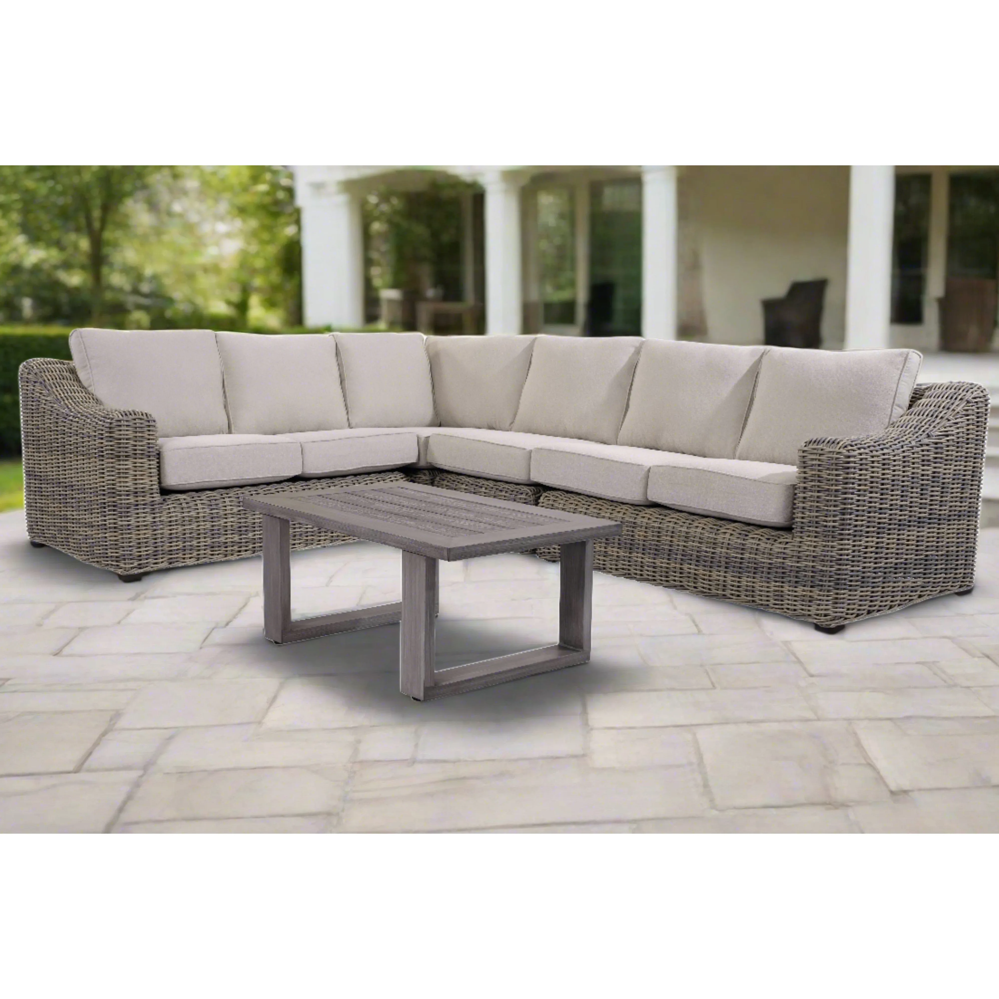 Carmel Natural Outdoor Sectional Sets with LUX Heavy Weave  - New for 2024