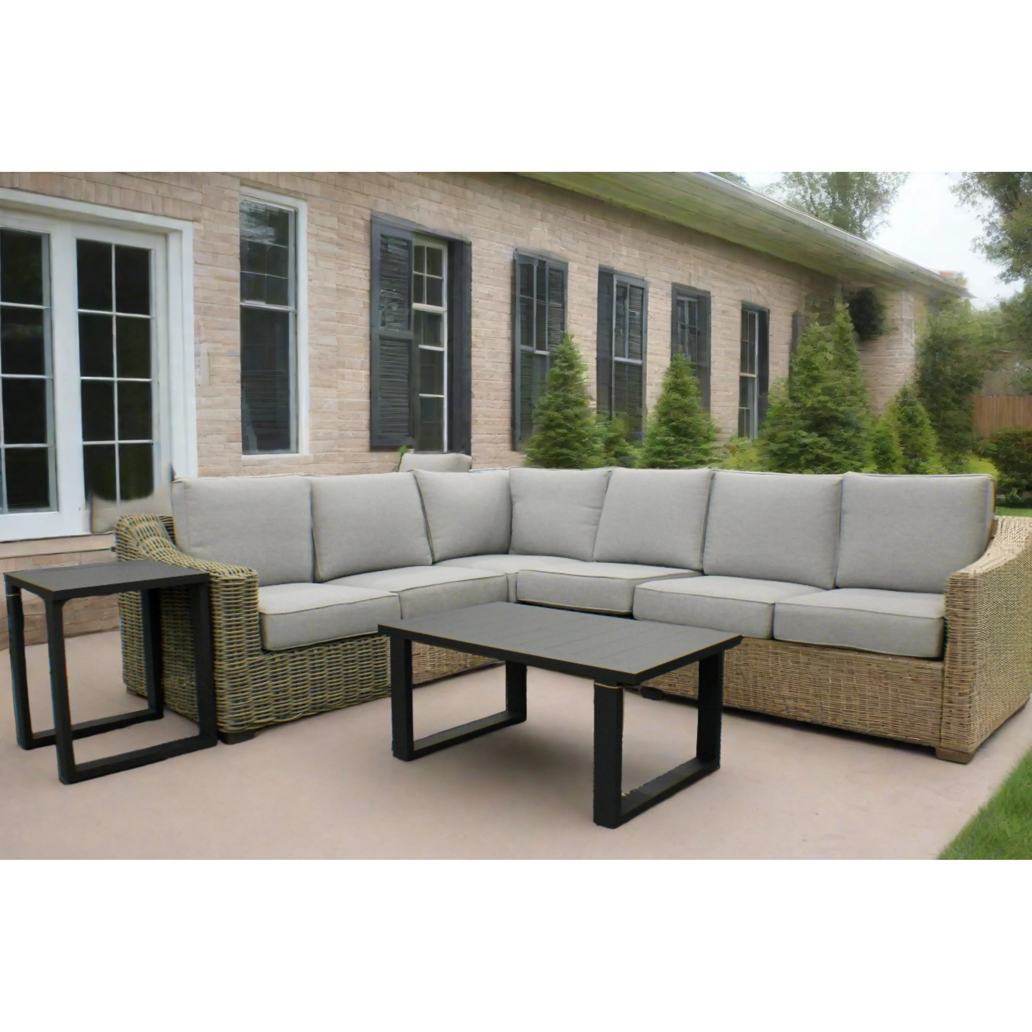 Carmel Natural Outdoor Sectional Sets with LUX Heavy Weave  - New for 2024