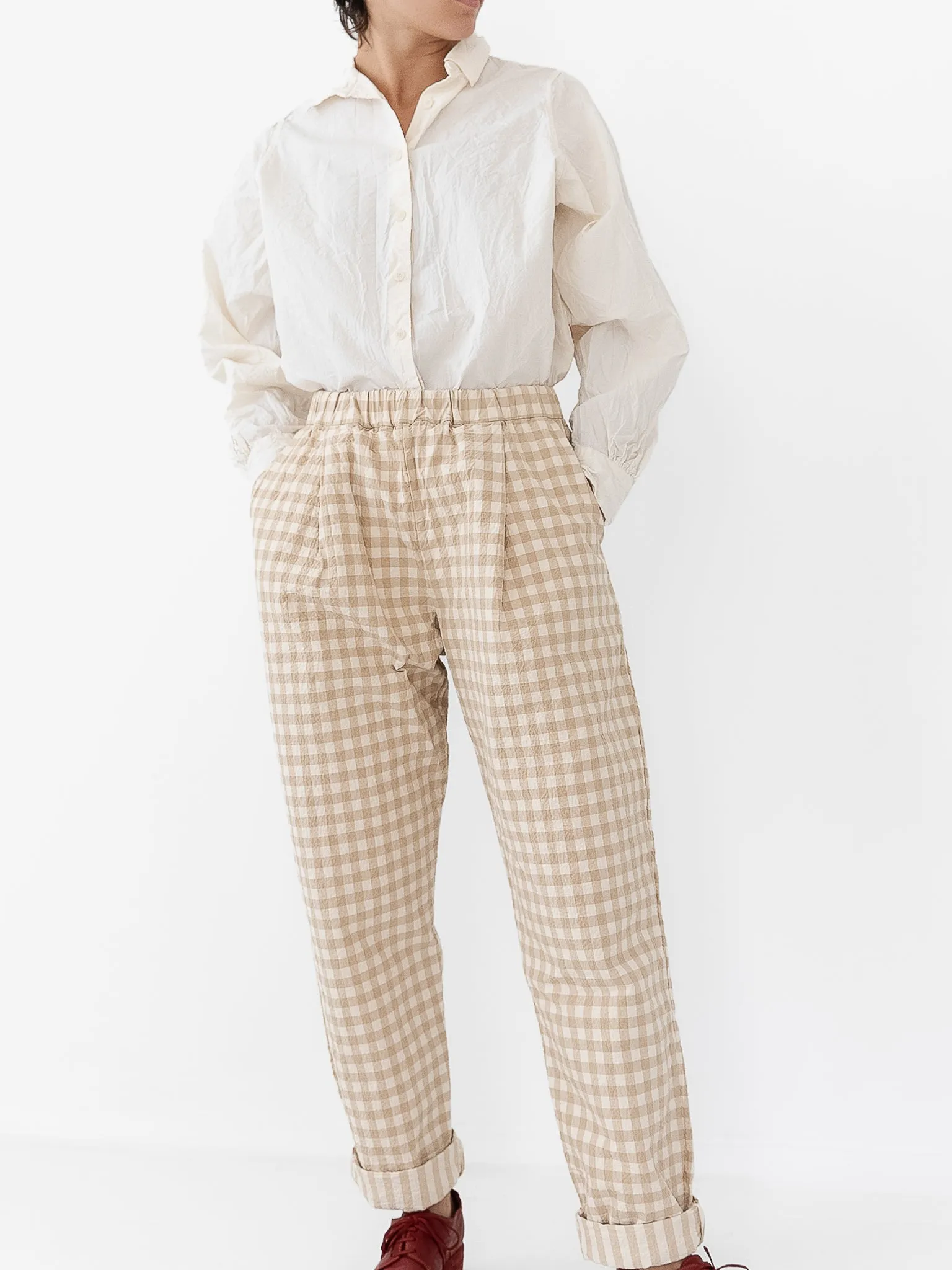 Casey Casey Verger Pant, Beige Double Check