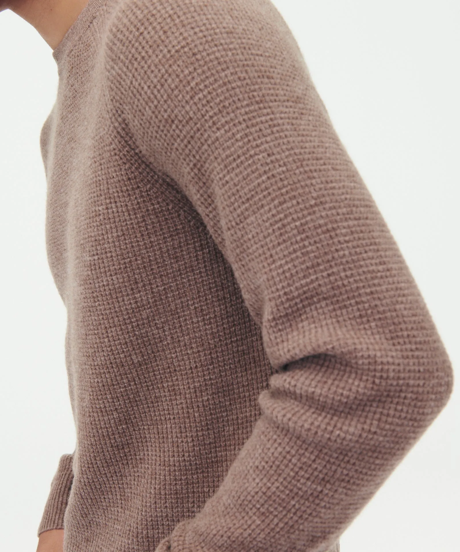 Cashmere Waffle Crewneck Sweater