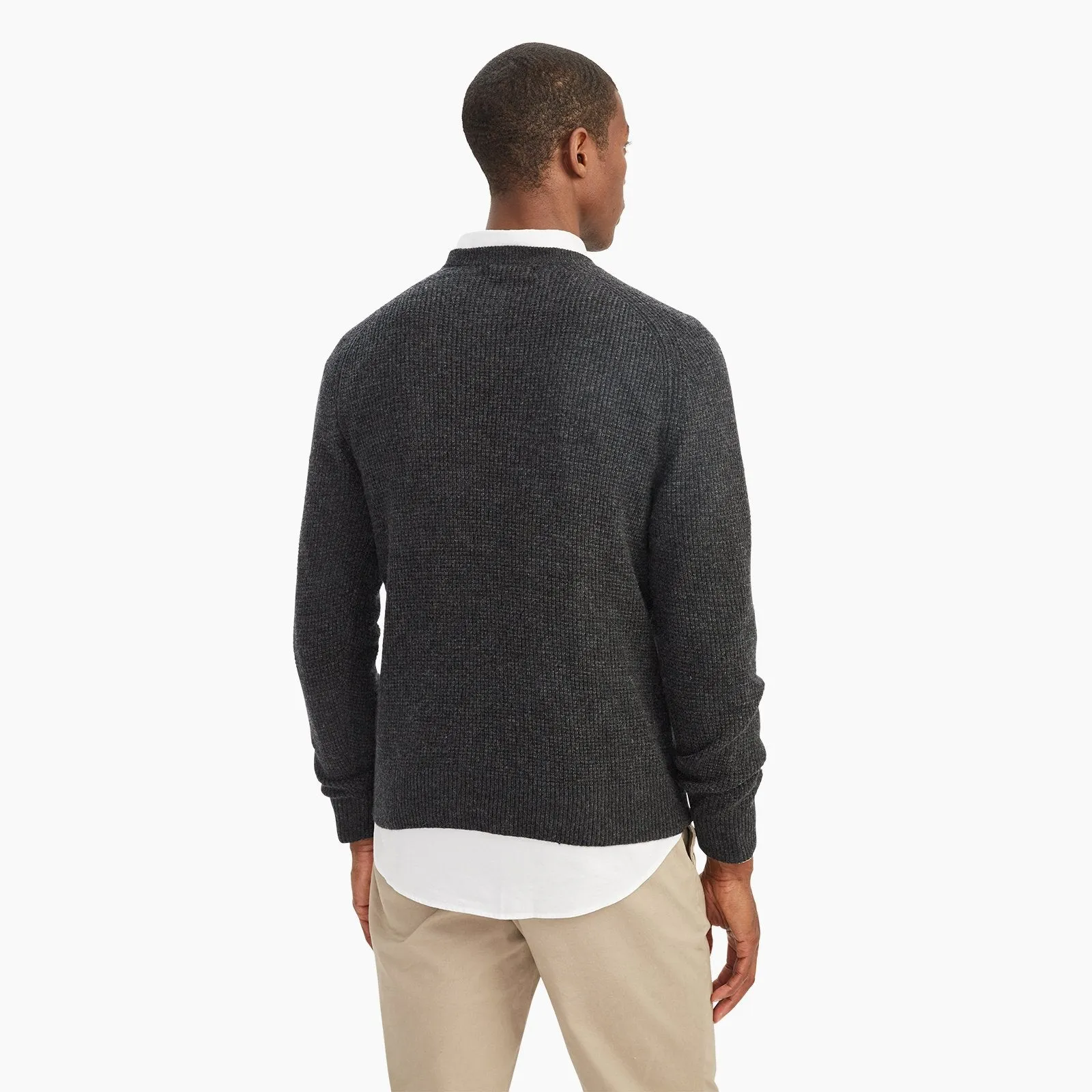 Cashmere Waffle Crewneck Sweater