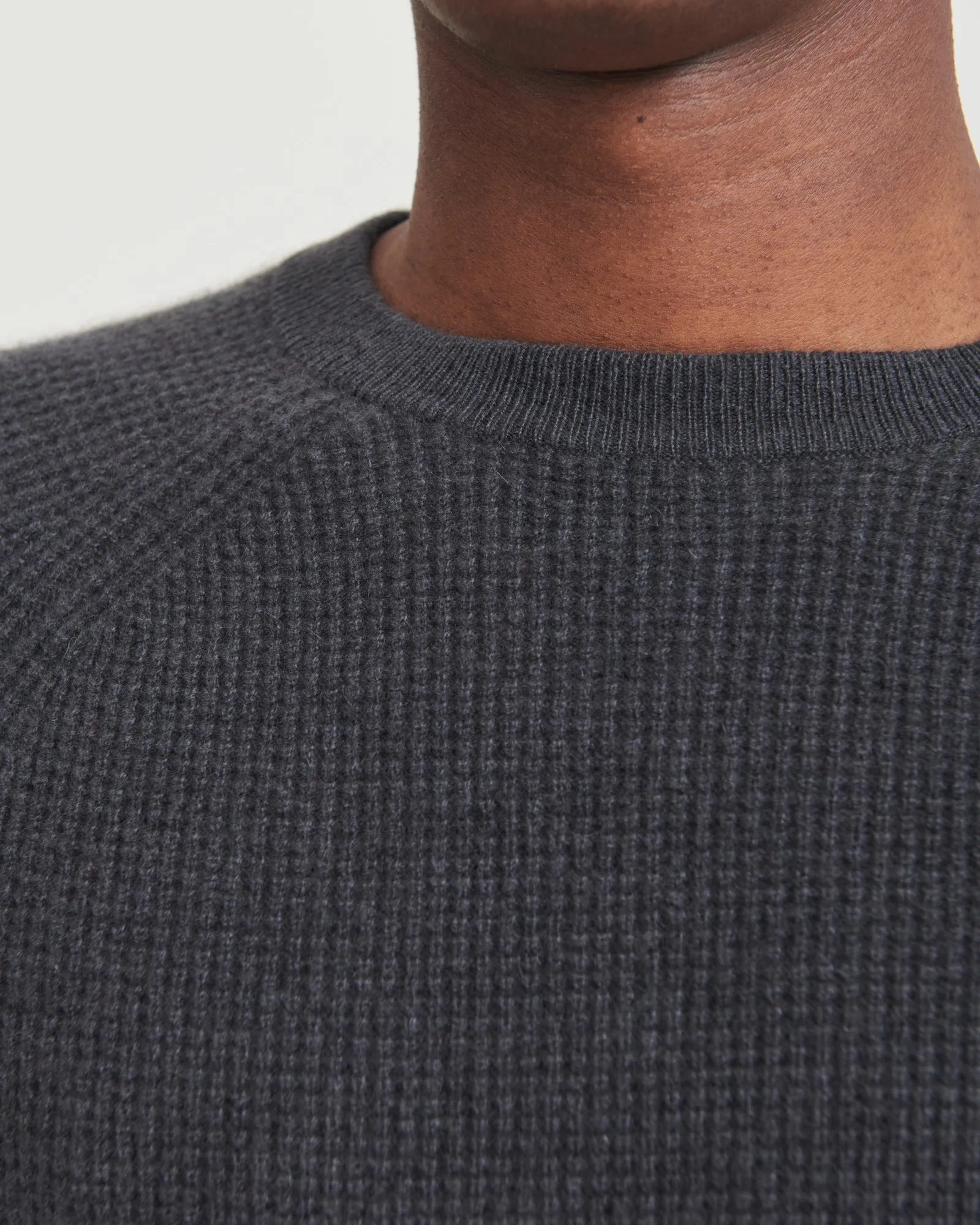 Cashmere Waffle Crewneck Sweater