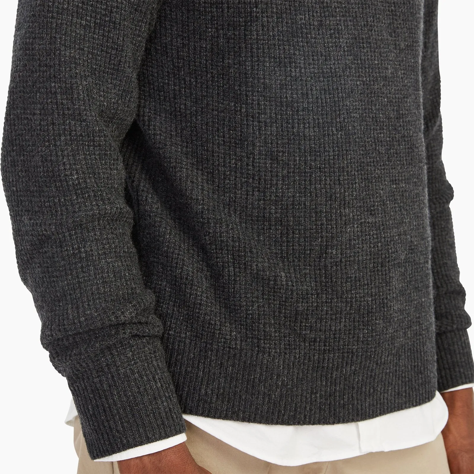 Cashmere Waffle Crewneck Sweater