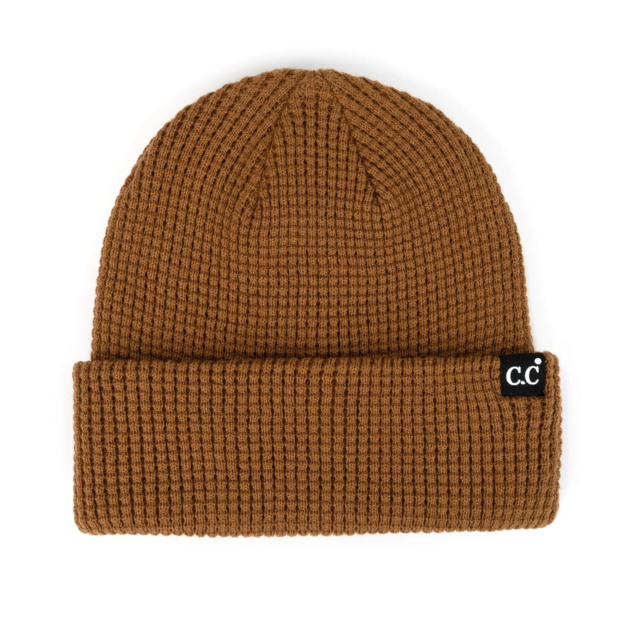 CC Waffle Knit Beanie CH Brown